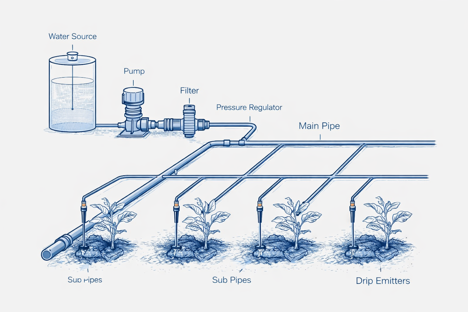 Bản vẽ hệ thống tưới nhỏ giọt